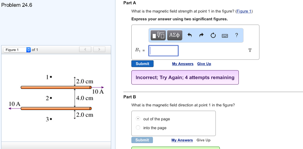 Solved What is the magnetic field strength at point 1 in | Chegg.com