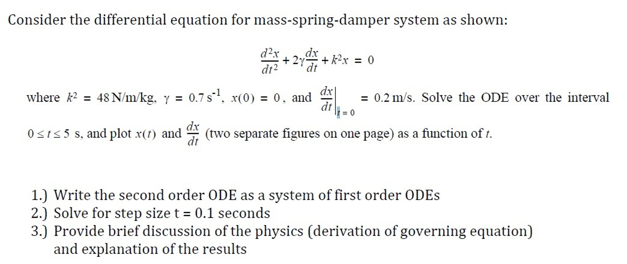 Consider the differential equation for