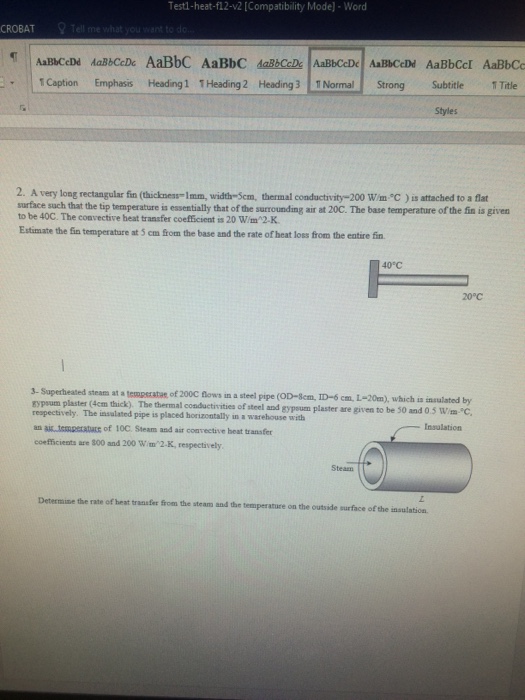 Solved Testl heat f12 v2 Compatibility Mode Word BAT Chegg