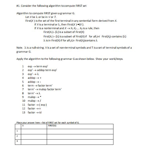Solved 1 Consider The Following Algorithm To Compute First Chegg Solved 1 Consider The Following Algorithm To Compute First Chegg