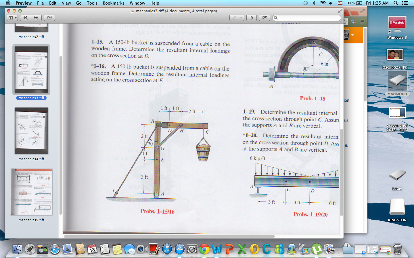 Solved A 150lb bucket is suspended from a cable on the