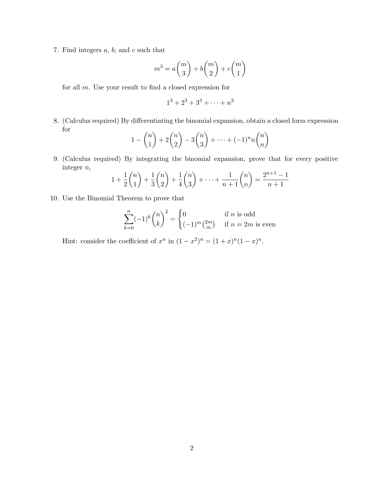 Solved Find integers a b. and c such that for all m. Use Chegg