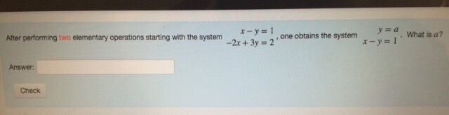 Solved After performing two elementary operations starting | Chegg.com