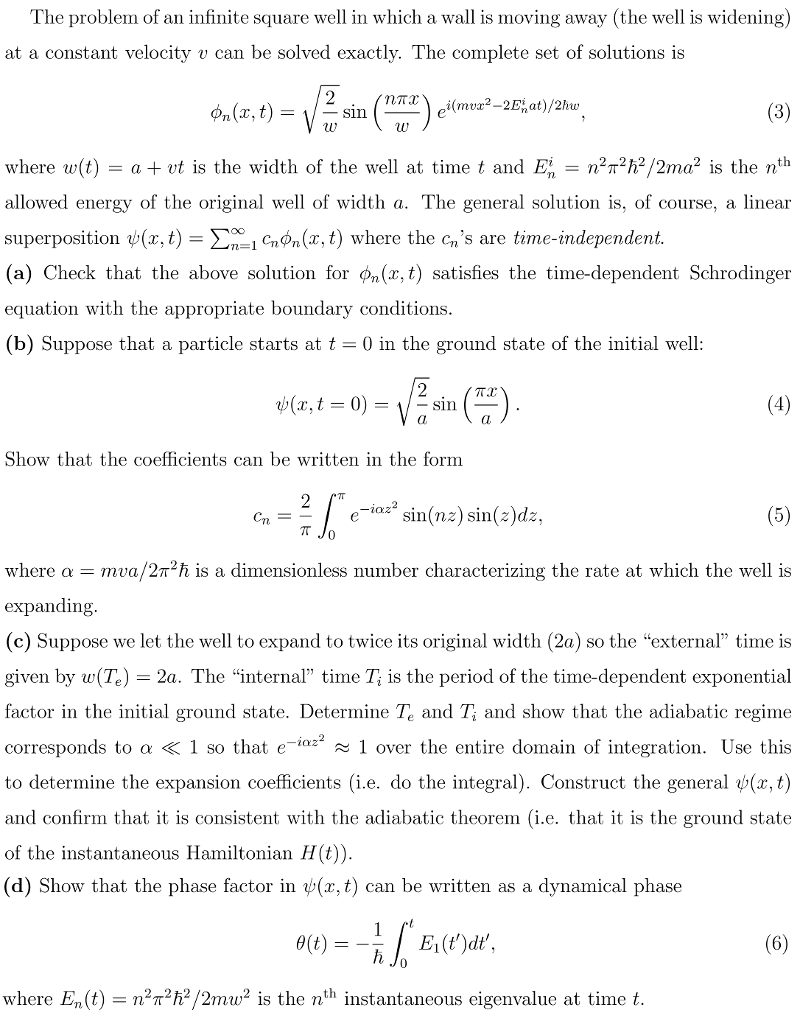 Solved The problem of an infinite square wel in which a wall | Chegg.com