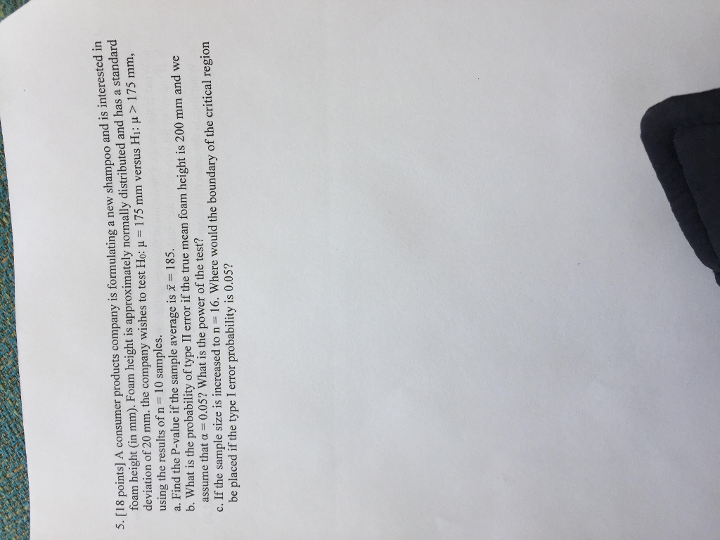 Solved A consumer products company is formulating a new