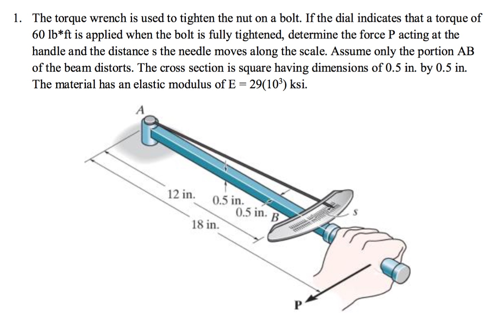 Solved The torque wrench is used to tighten the nut on a