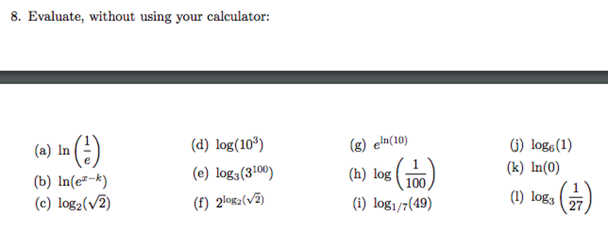 solved-evaluate-without-using-your-calculator-a-in-1-e-chegg