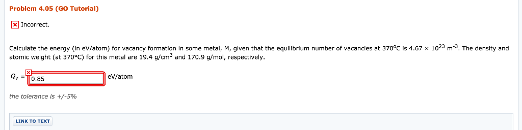 Solved Calculate The Energy (in EV/atom) For Vacancy | Chegg.com