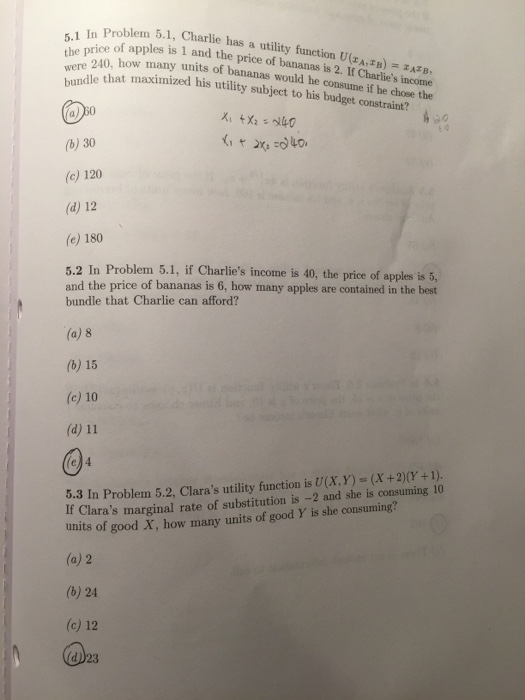 Solved Charlie has a utility function U(x_A, x_B) = x_A x)B, | Chegg.com