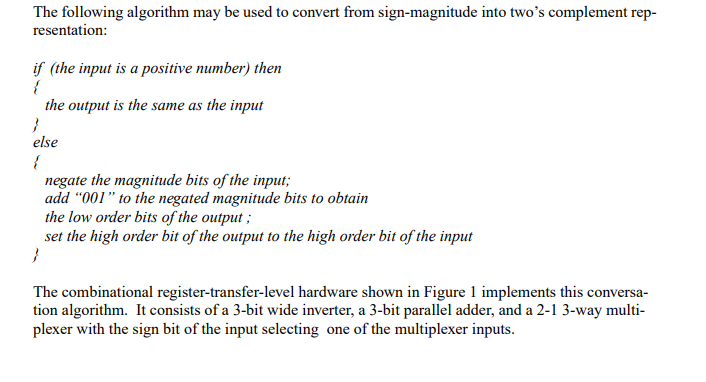 Table 1: Sign-Magnitude and 2's complement | Chegg.com