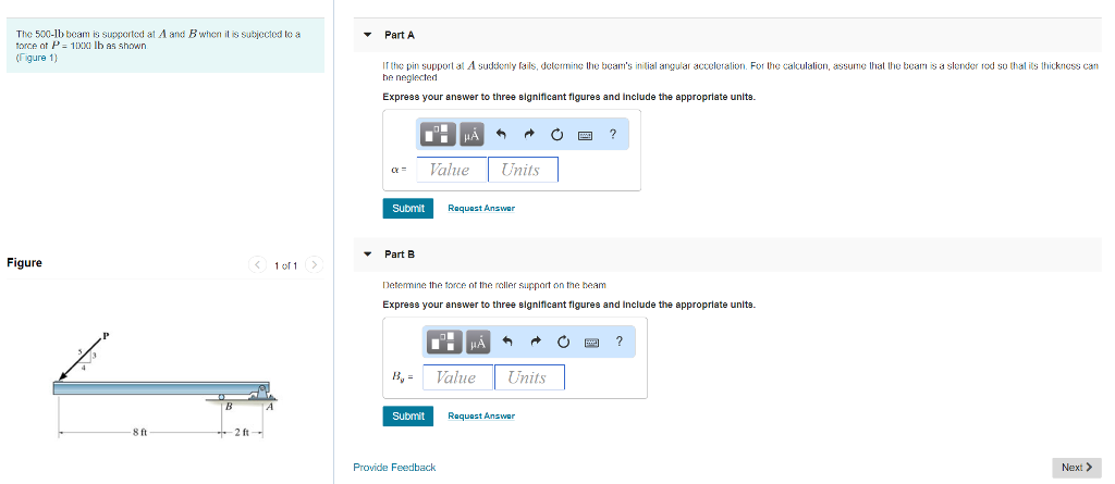 Solved The 500-11) beam is supported at torce ot P1 lb as | Chegg.com