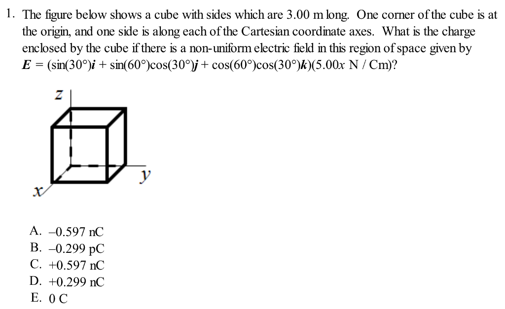 Solved The Figure Below Shows A Cube With Sides Which Are | Chegg.com