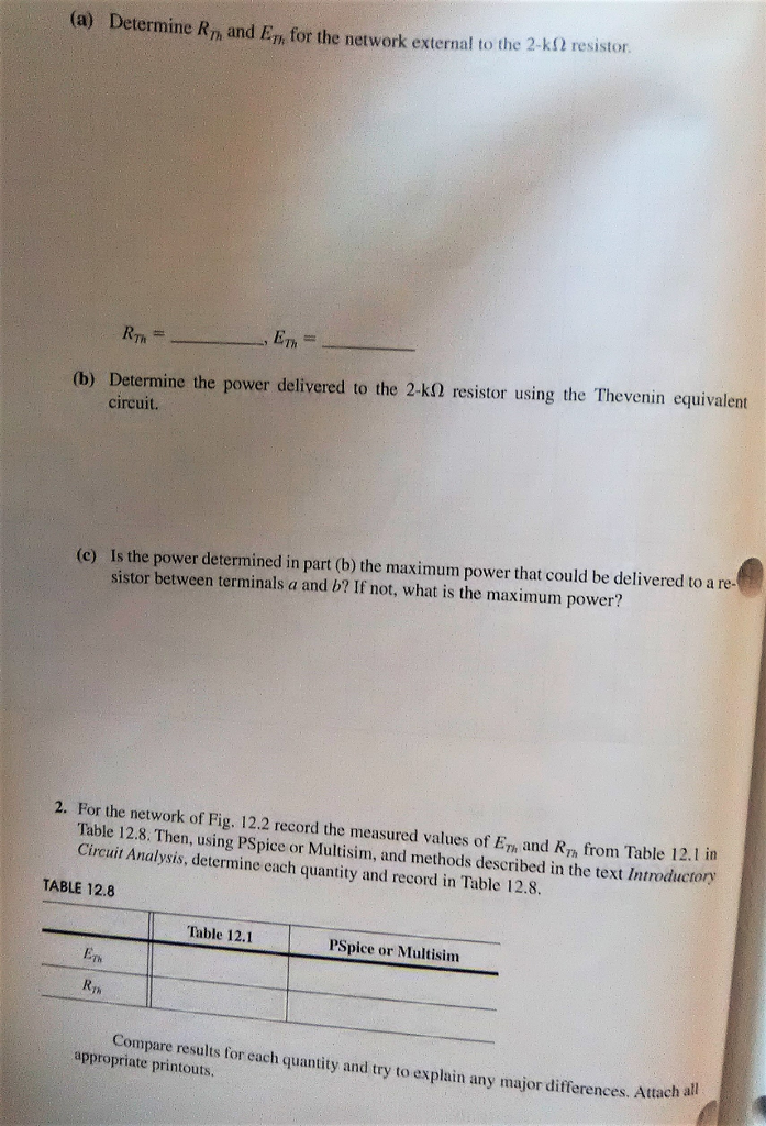 Solved EXERCISES 1. For the network of Fig. 12.10 8 mA FIG.