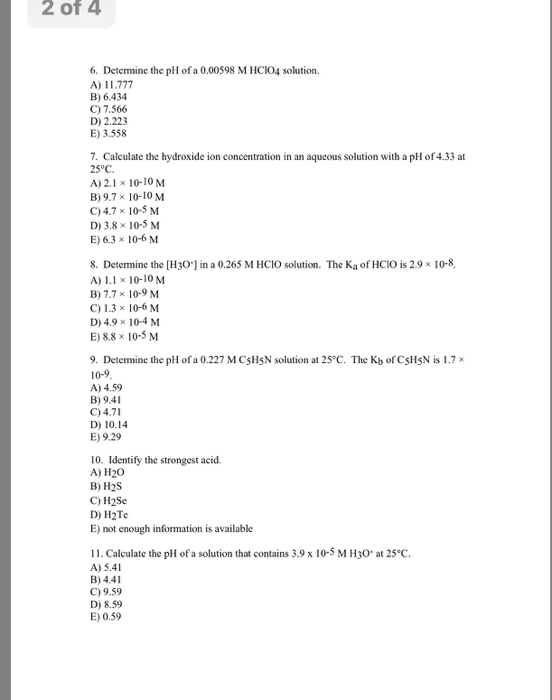 Solved 1 of 4 Chem 142 Practice Problems for Exam-4 How to | Chegg.com