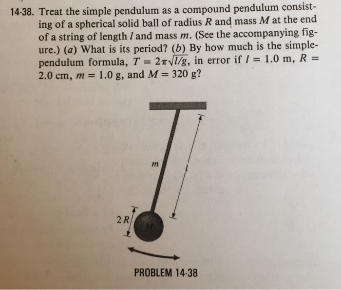 Solved Treat the simple pendulum as a compound pendulum