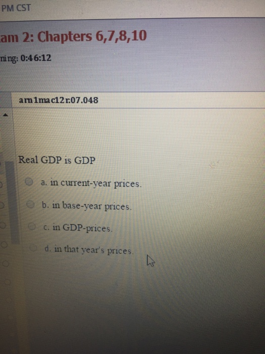 Solved Real GDP is GDP in current-year prices in base-year | Chegg.com