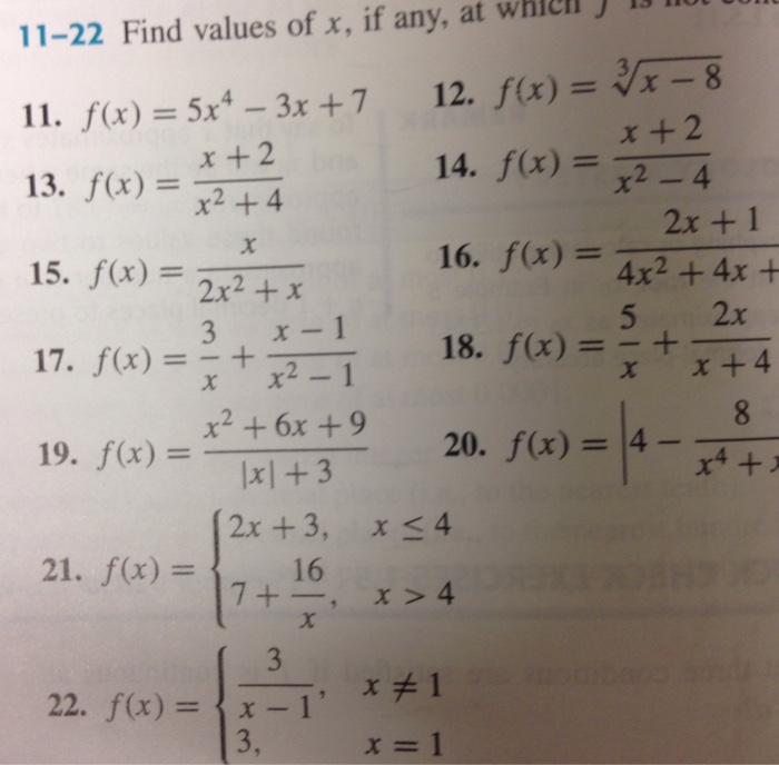 find-values-of-x-if-any-at-which-f-x-is-f-x-chegg