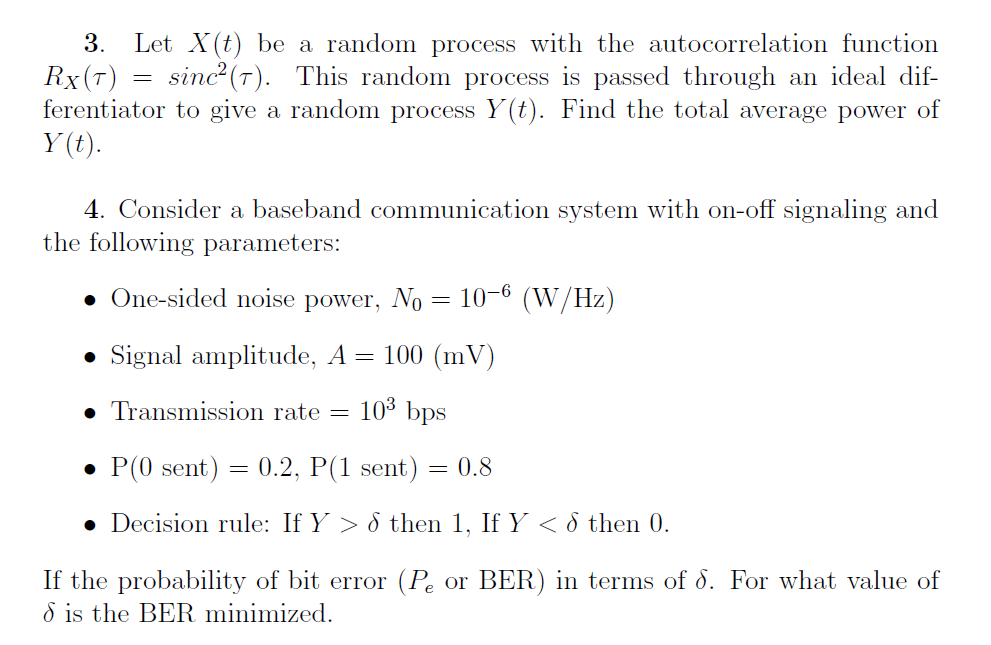 Solved Let X (t) be a random process with the | Chegg.com