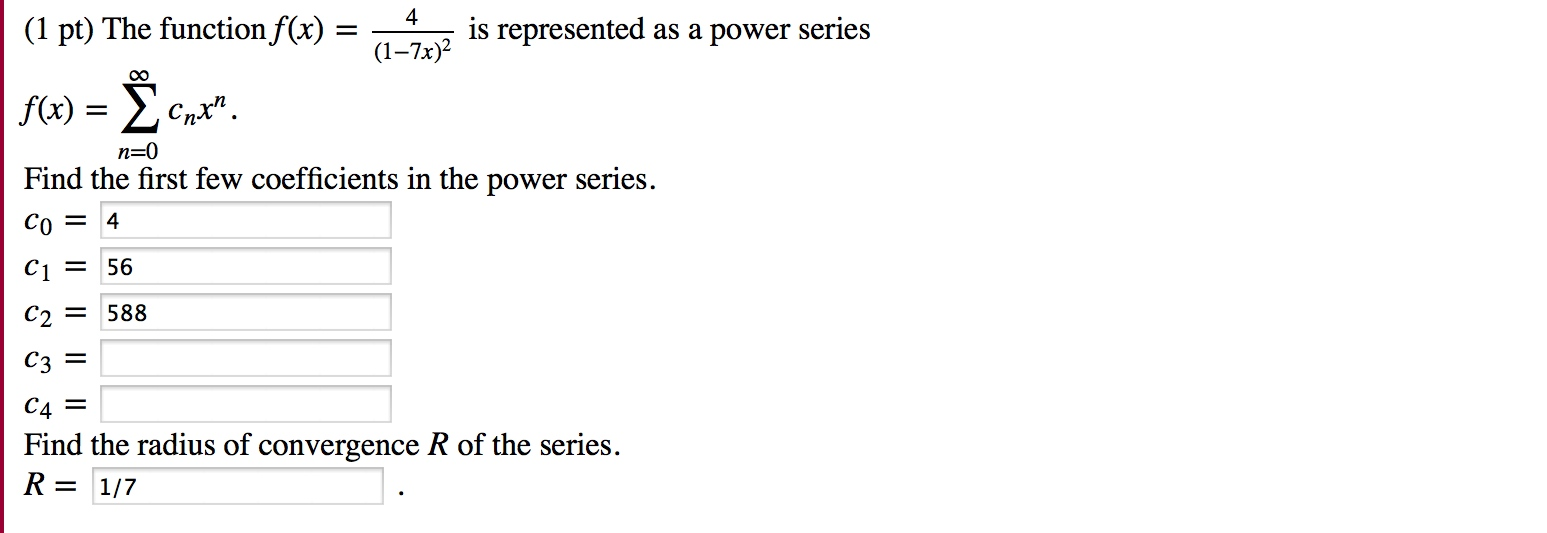 Solved Find the first few coefficients in the power | Chegg.com