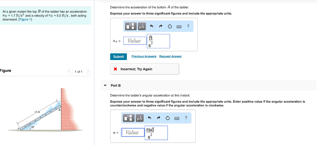 Solved Determine the acceleration of the bottom A of the | Chegg.com