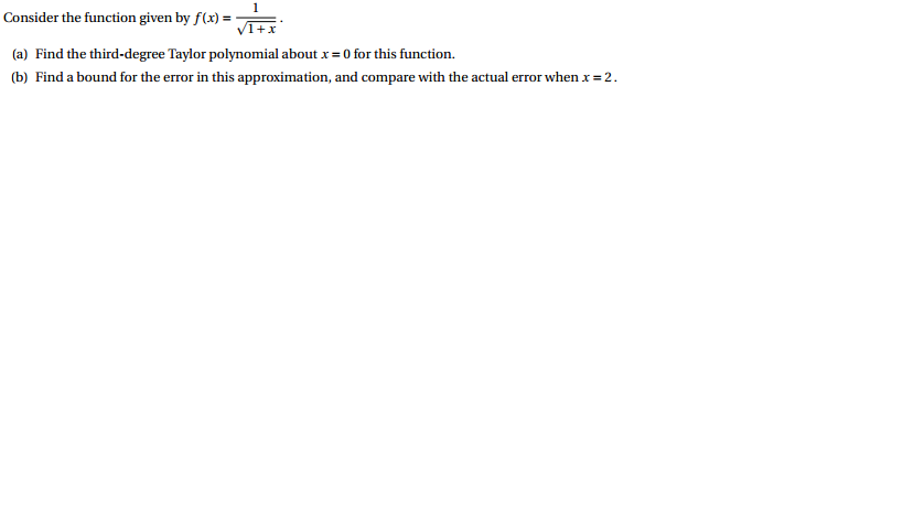 Solved Consider the function given by f(x) = 1 / square root | Chegg.com