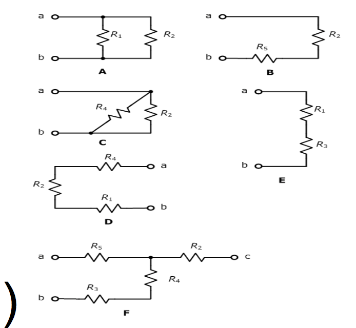 Solved a R2 R1 R2 Rs bO B A ao- ao- R1 R4 bO R3 C Ra R4 。 a | Chegg.com