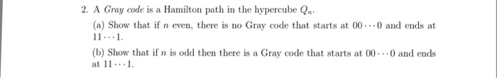 Solved A Gray code is a Hamilton path in the hypercube Q_n. | Chegg.com