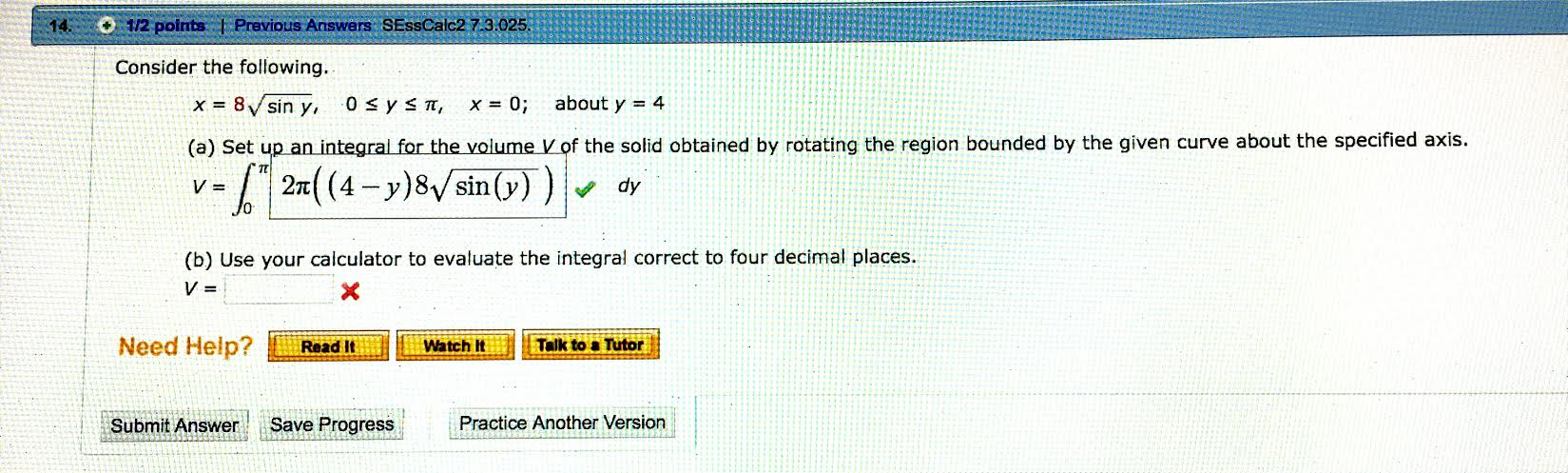 Solved Consider The Following X 8 Sin Y 0 Y X Chegg