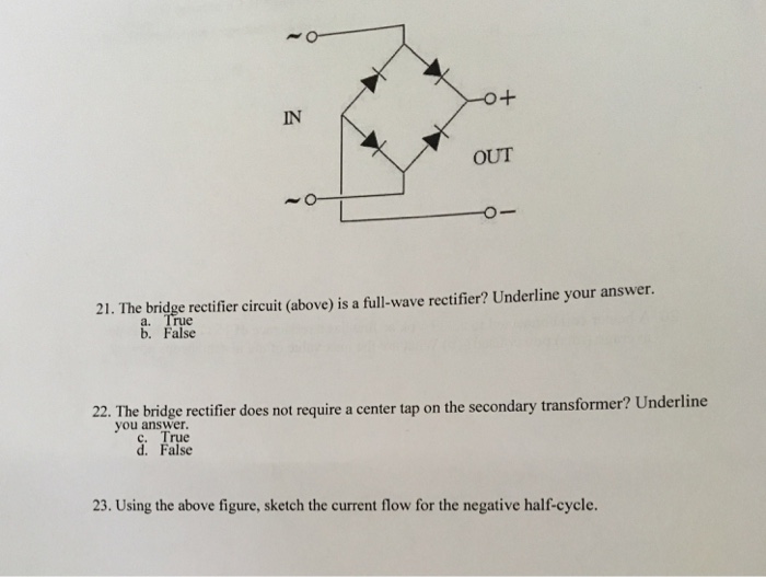 Solved The bridge rectifier circuit (above) is a fullwave