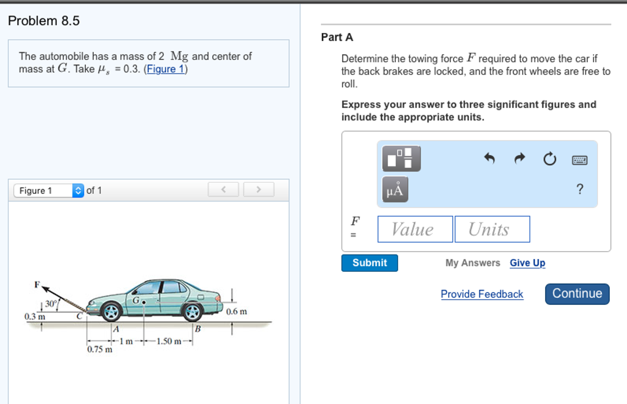 solved-the-automobile-has-a-mass-of-2-mg-and-center-of-mass-chegg