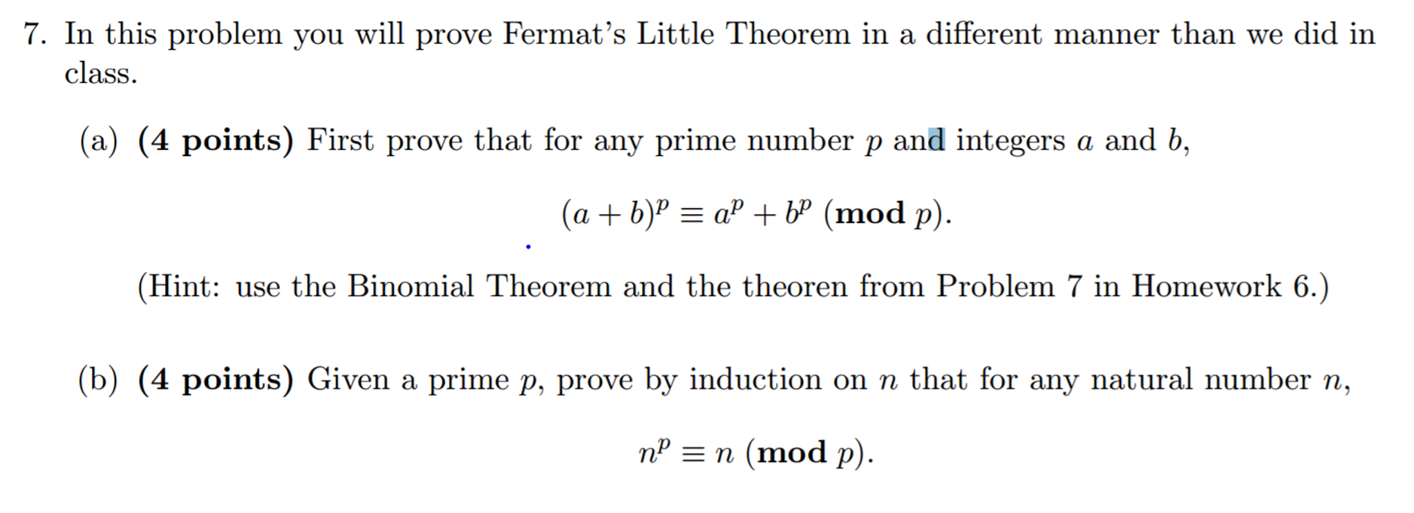 Solved In this problem you will prove Fermat's Little | Chegg.com