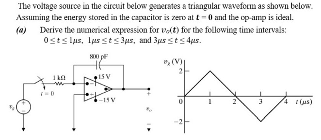 Solved The voltage source in the circuit below generates a | Chegg.com