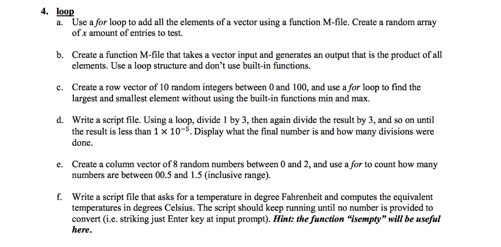Solved a. Use a for loop to add all the elements of a vector | Chegg.com
