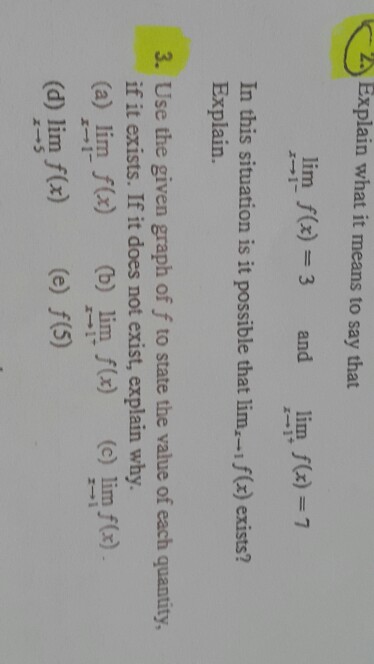 Solved Explain what it means to say that lim_x rightarrow | Chegg.com