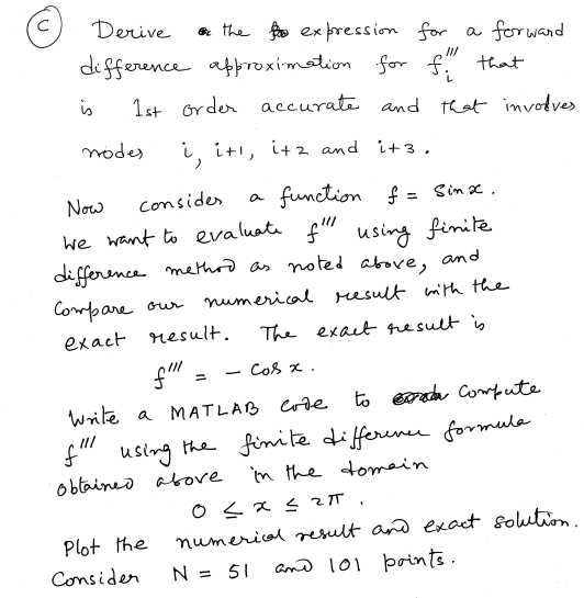 Solved Derive the expression for a forward difference | Chegg.com