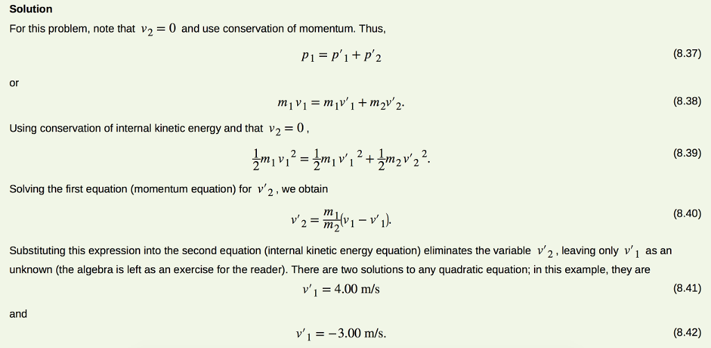 Solved Calculate the velocities of two objects following an | Chegg.com