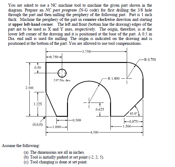 You are asked to use a NC machine tool to machine the | Chegg.com