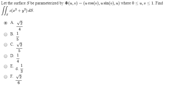 Solved Let the surface S be parameterized by?(u, u) = (u | Chegg.com