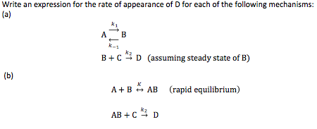 Solved Write an expression for the rate of appearance of D | Chegg.com
