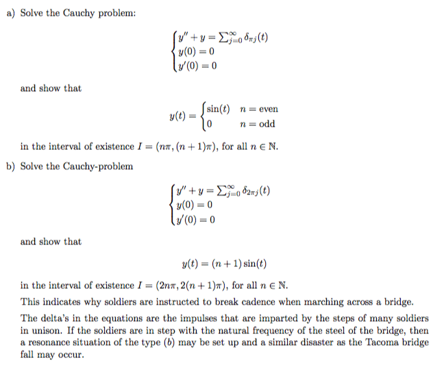 a) Solve the Cauchy problem: (0) 0 y'(0) = 0 and show | Chegg.com