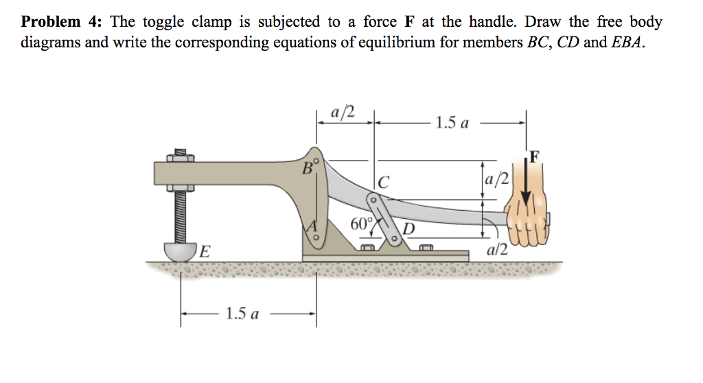 Solved e toggle clamp is su diagrams and write the