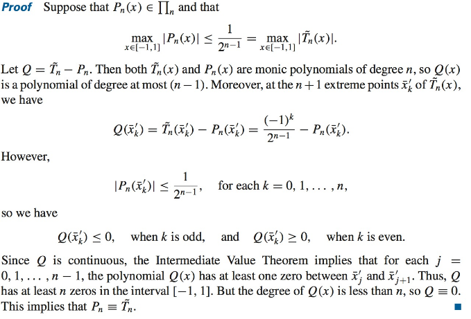 Solved Numerical Analysis Chebyshev Polynomials Derive