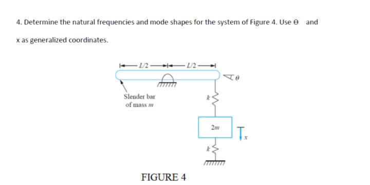 Solved 4. Determine the natural frequencies and mode shapes | Chegg.com