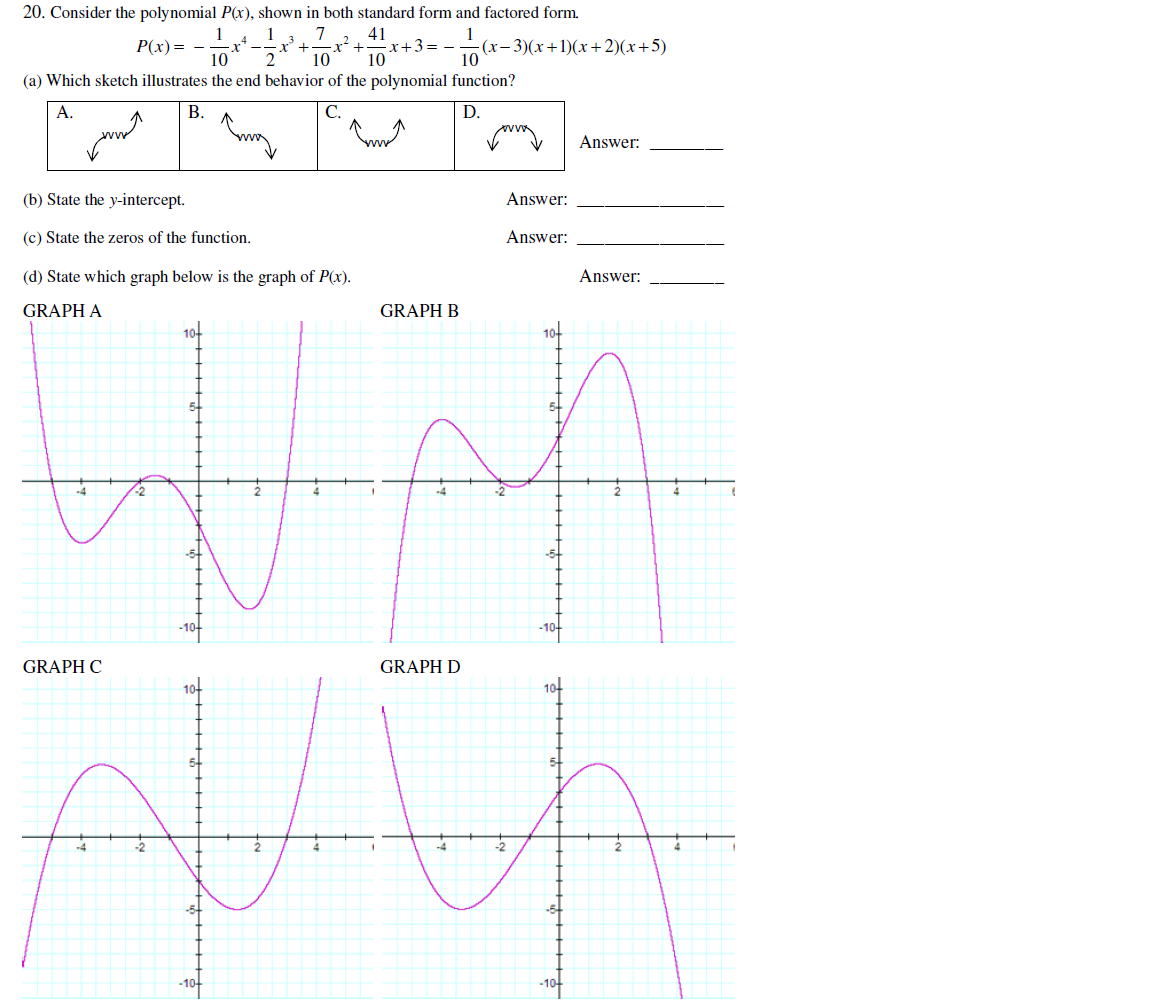 Solved Consider the polynomial P(x), shown in both standard | Chegg.com