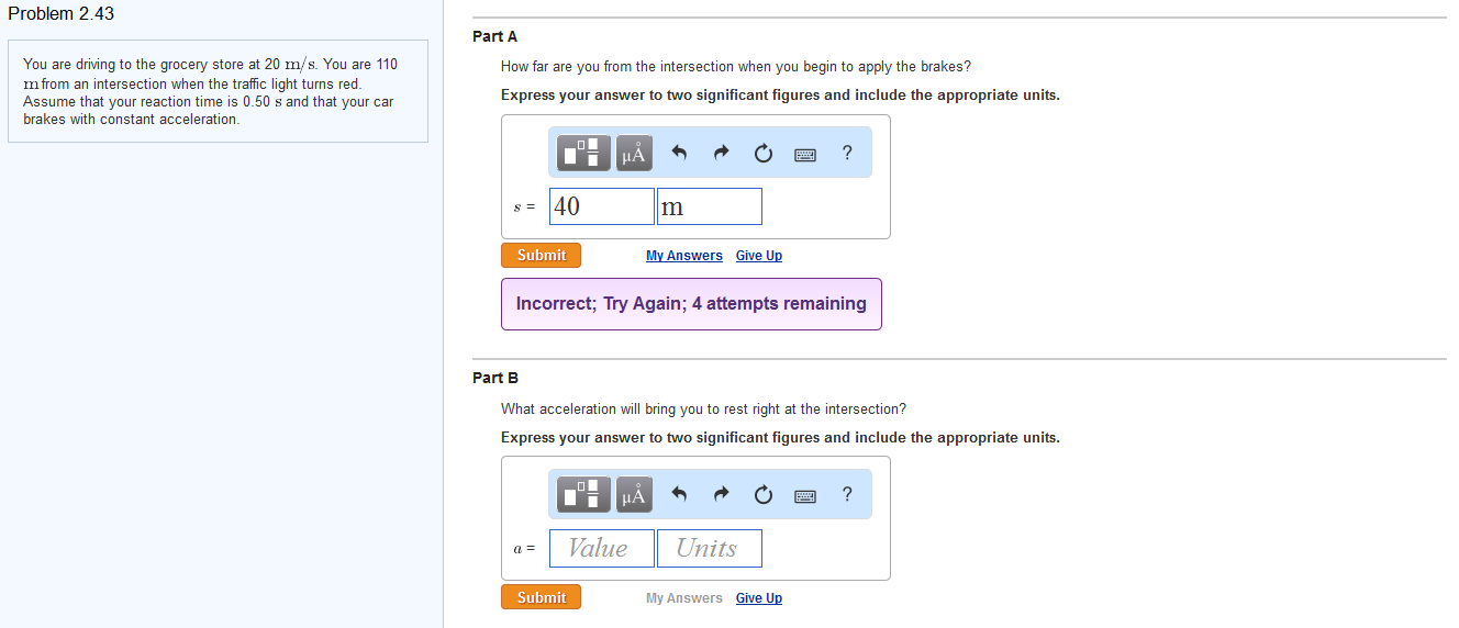 Solved PART C How Long does it take you to stop after