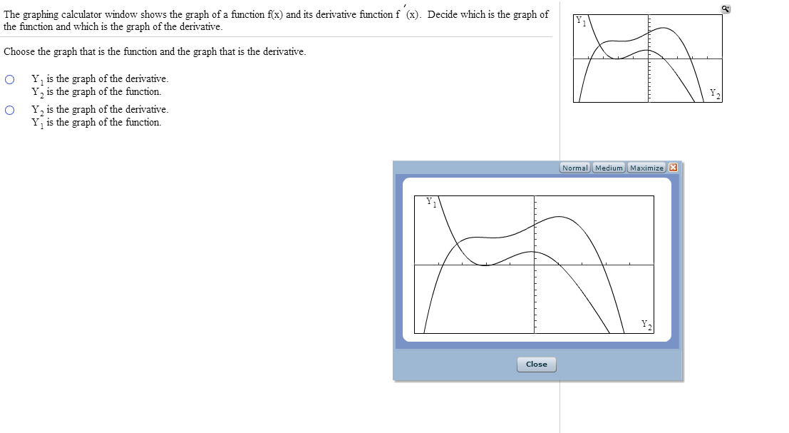 Solved The graphing calculator window shows the graph of a | Chegg.com