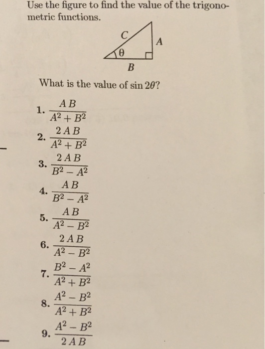 Solved Use The Figure To Find The Value Of The Trigono- | Chegg.com