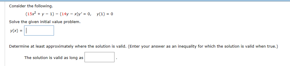 Solved Consider The Following 15x 2 Y 1 14y X y Chegg
