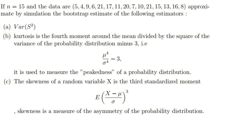 Solved If n = 15 and the data are (5,4, 9,6, 21, 17, 11, 20, | Chegg.com
