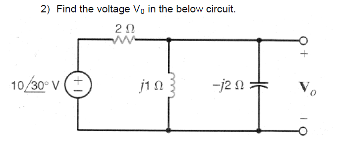 Solved Find the voltage V0 in the below circuit. | Chegg.com